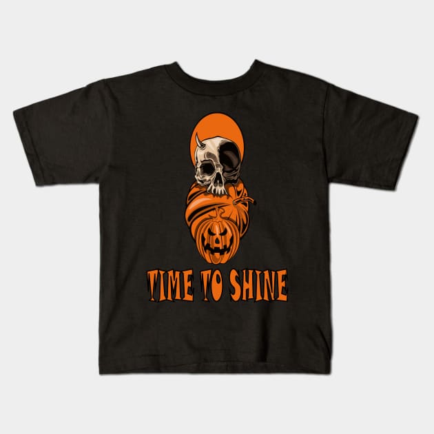 SKULL HALLOWEEN Kids T-Shirt by A3DRAWING
